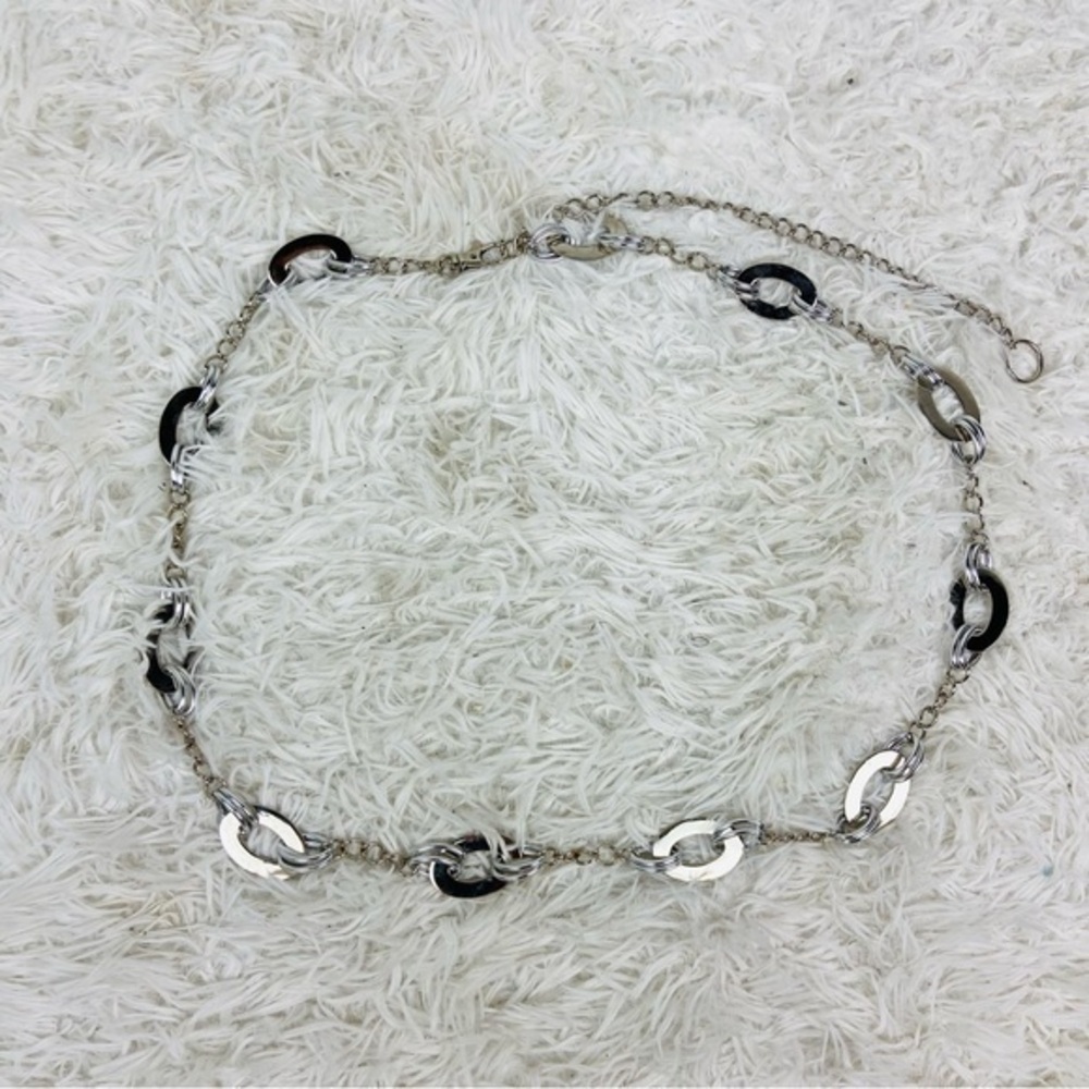 UNBRANDED silver chain link circular Y2K belt